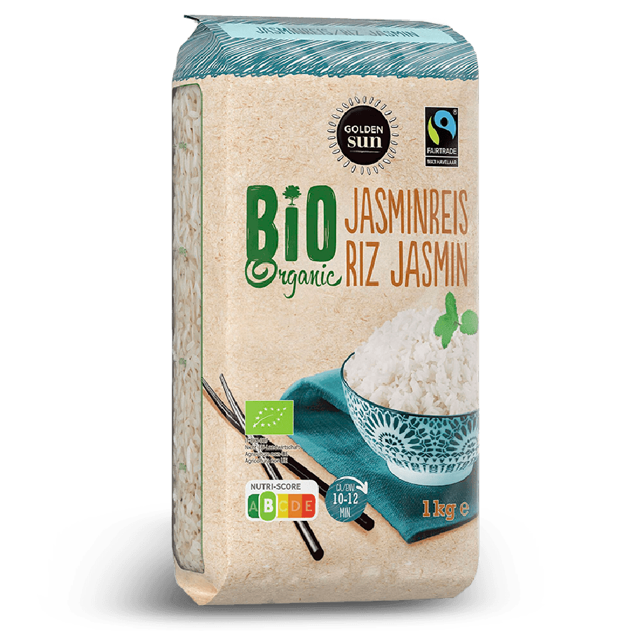 Bio-Jasminreis mit Fairtrade-Zertifizierung – nachhaltig angebaut, fair gehandelt.