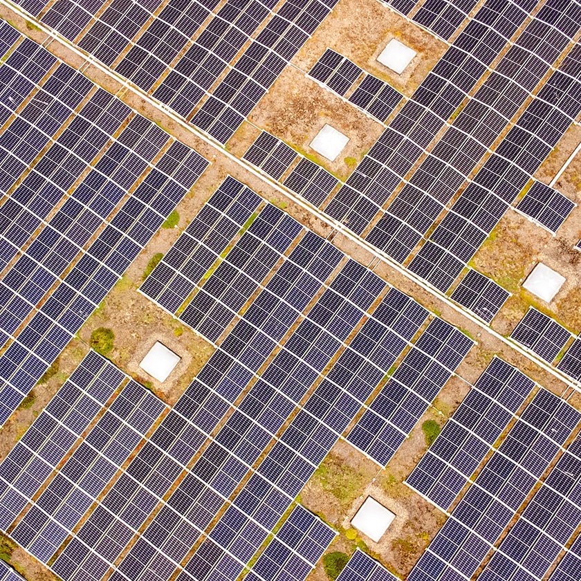 Solaranlagen aus der Vogelperspektive.
