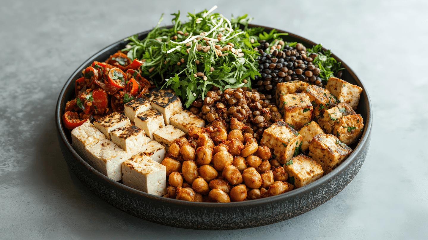 Protein Bowl mit Tofu und Kichererbsen