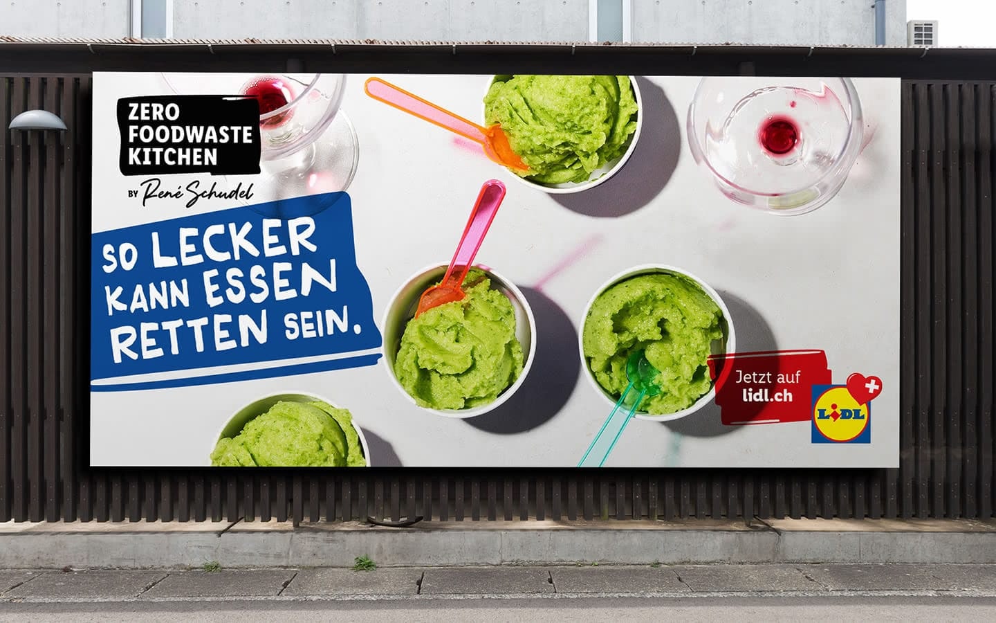 "Zero Foodwaste Kitchen" Plakat mit Gurkeneis.