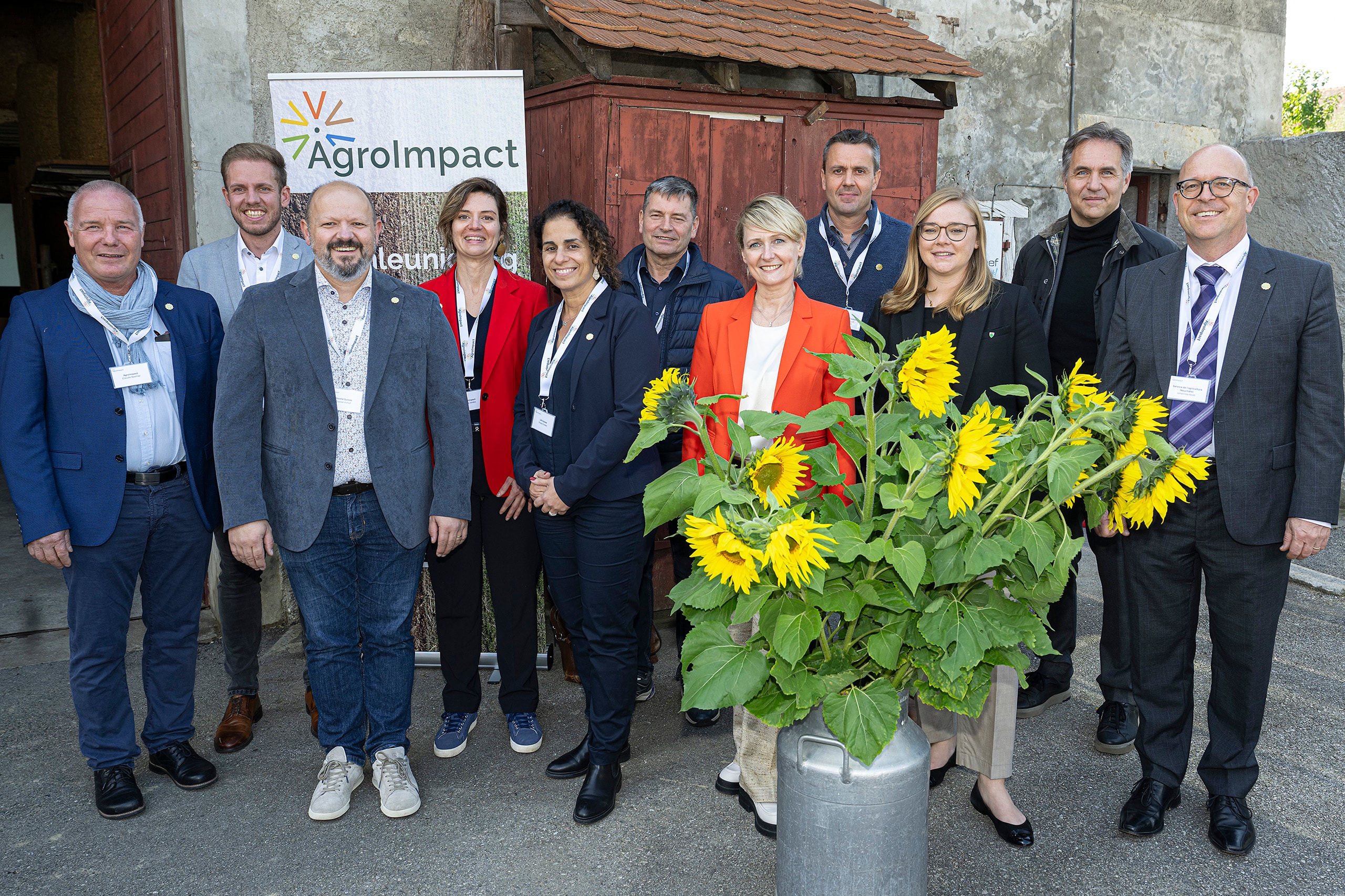 Agriculture climatiquement neutre Photo de groupe avec des personnes.