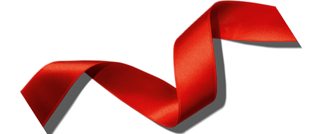 Ruban rouge à Noël.