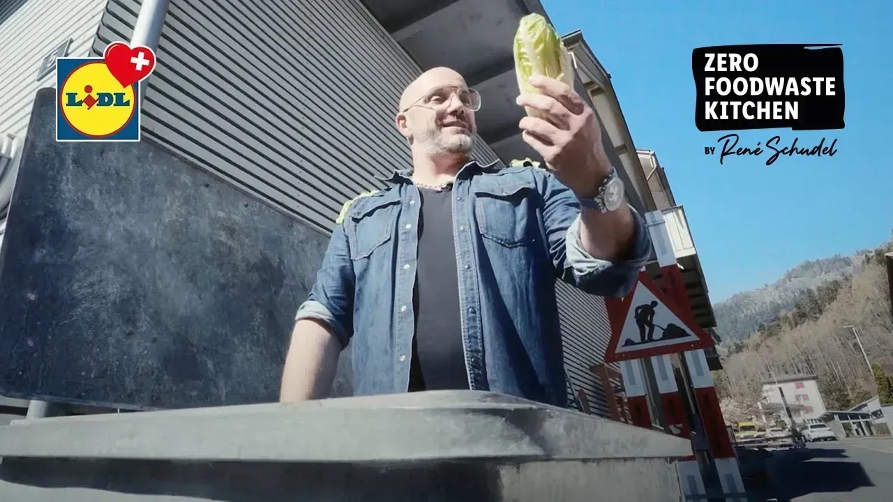 "Zero Foodwaste Kitchen" Plakat hausgemachte Küche mit René Schudel.
